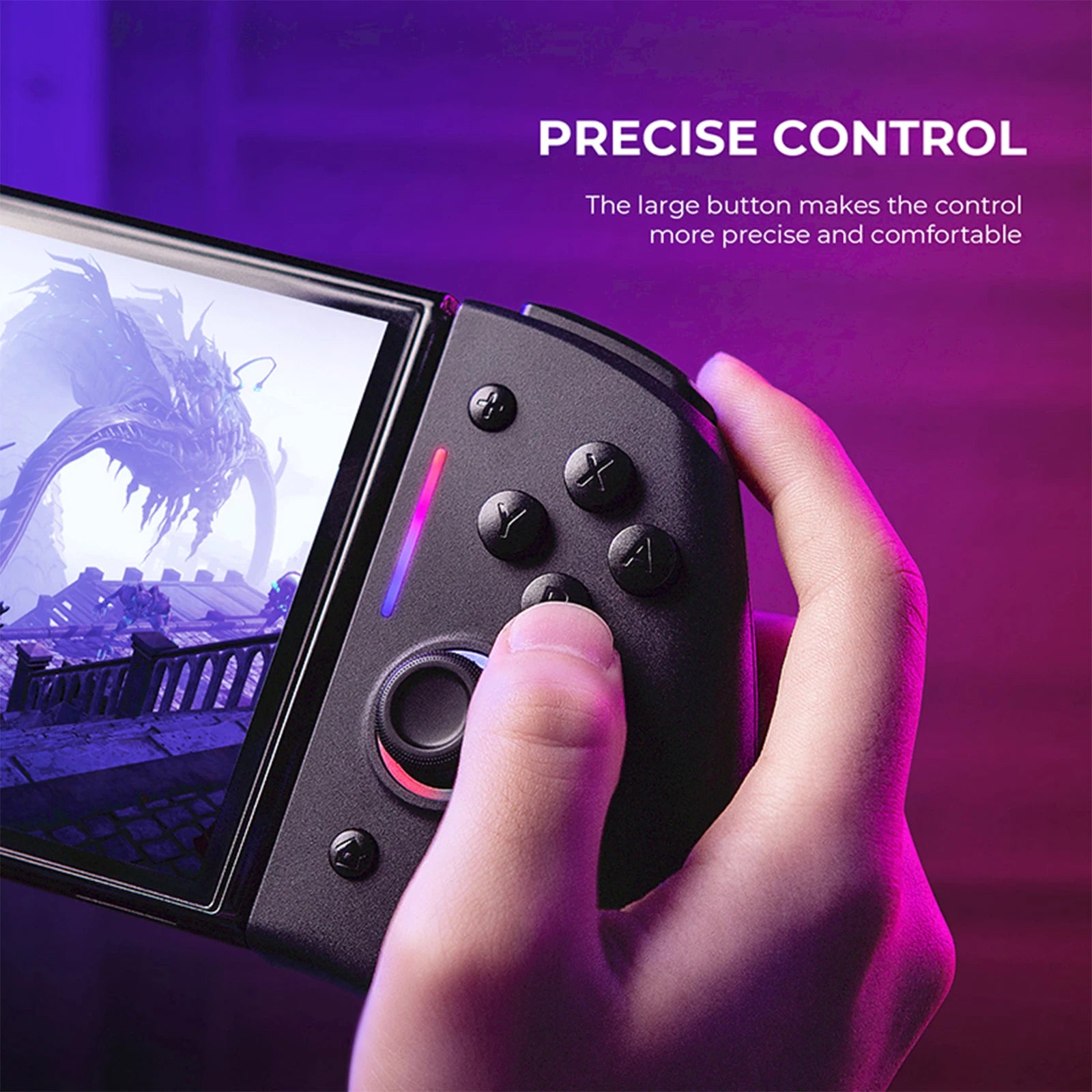 Hyperion Ergonomic Design Wireless Game Controller Black Gamepad with RGB Lights for Nintendo Switch