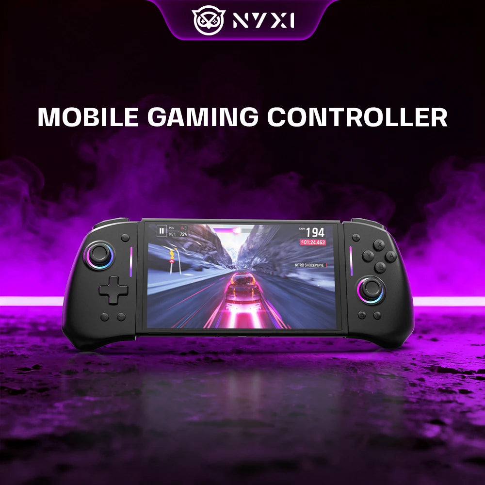 Hyperion Ergonomic Design Wireless Game Controller Black Gamepad with RGB Lights for Nintendo Switch